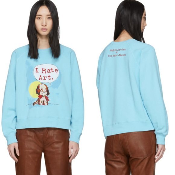 NWT Marc Jacobs x Magda Archer Sweatshirt Blue Size Medium - Picture 2 of 12